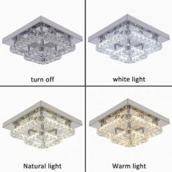 Remise ⌛ GREELUSTR 2 Plafonnier En Cristal Carré Luminaire Moderne Semi-encastré Lustre Plafonnier Pour Couloir D'entrée, Deux Couleurs Claires ⭐ 8 Remise ⌛ GREELUSTR 2 Plafonnier En Cristal Carré Luminaire Moderne Semi-encastré Lustre Plafonnier Pour Couloir D'entrée, Deux Couleurs Claires ⭐ -Suspension Soldes 59799097 4