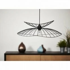 Offres ❤️ ID Suspension Etoile Double Abat-jour - Métal - E27 - 60 W - Noir ✔️