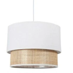Sortie 👏 OSTARIA Suspension Gigogne Rotin Blanc D35 - Blanc 🎉