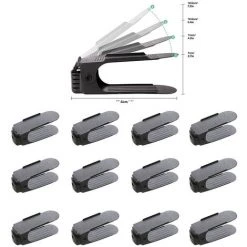 Bon marché ✔️ DYHF 30* Porte-chaussures Support Chaussures étagère à Chaussures Réglable Ensemble Réglables Empileur De Chaussures Noir - Noir ✨ -Suspension Soldes 60287686 4