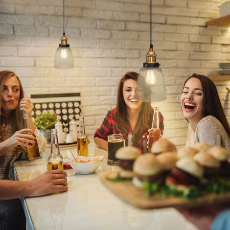 Le moins cher 👏 B.K.LICHT Suspension Plafonnier En Verre Lampe De Plafond Rétro Vintage Ampoules Incluse ⭐ 2 Le moins cher 👏 B.K.LICHT Suspension Plafonnier En Verre Lampe De Plafond Rétro Vintage Ampoules Incluse ⭐ – Image 2