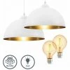 Meilleure affaire 🤩 B.K.LICHT 2x Suspension Design Lampe à Suspendre Blanche Salon Salle à Manger Ampoules Incluses ✨