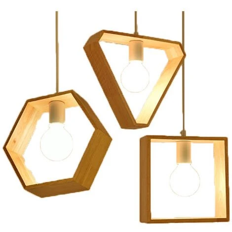 Budget ❤️ CSPARKV Accessoires Pour Suspension Et Lustre Lustre Créatif Géométrique En Bois Plafonnier Lampe Moderne (Triangle) ✨ 1 Budget ❤️ CSPARKV Accessoires Pour Suspension Et Lustre Lustre Créatif Géométrique En Bois Plafonnier Lampe Moderne (Triangle) ✨