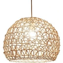 Coupon 🔥 RHAFAYRE Lustre Suspension 25 Cm Country Style Rétro Lampe Suspendue En Rotin Tissé À La Main En Bambou Abat Salon Chambre Hauteur Réglable Lampe De Plafond Lampe Salle À Manger Plafond Plafonnier Droplight 🎉
