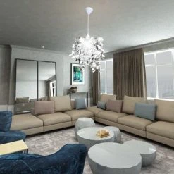 Grosses soldes 🧨 SUPERMARKET Lustre Suspendu à Feuilles Paillette 21,5 X 30 Cm Argenté 😀 -Suspension Soldes 63667727 4