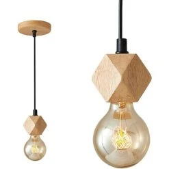 De gros 🔥 STOEX Suspension Luminaire Chambre Bois Naturelle Lustre Industrielle Vintage Lampe à Suspension Rustique E27 Lampe Pour Cuisine Salle à Manger Restaurant 😉
