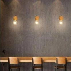 De gros 🔥 STOEX Suspension Luminaire Chambre Bois Naturelle Lustre Industrielle Vintage Lampe à Suspension Rustique E27 Lampe Pour Cuisine Salle à Manger Restaurant 😉 -Suspension Soldes 64093489 3