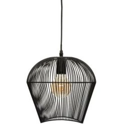 Meilleur prix 😍 Suspension "jena" En Métal Filaire Hauteur 25 Cm Atmosphera - Noir ❤️