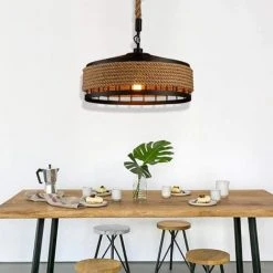 Vente flash ❤️ HAZEL Lampe Suspendue Vintage Corde Pendentif E27 Lustres Rétro Plafonnier Industriel En Fer Forgé Loft Plafond Lampe Suspendue Rustique Chanvre Corde Ronde Fer Cage Restaurant De Plafond 😍 7 Vente flash ❤️ HAZEL Lampe Suspendue Vintage Corde Pendentif E27 Lustres Rétro Plafonnier Industriel En Fer Forgé Loft Plafond Lampe Suspendue Rustique Chanvre Corde Ronde Fer Cage Restaurant De Plafond 😍 -Suspension Soldes 64196530 3