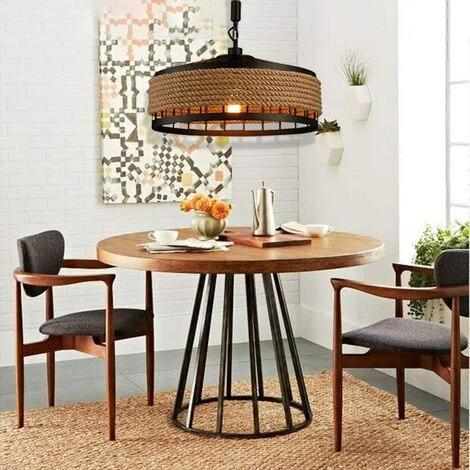 Vente flash ❤️ HAZEL Lampe Suspendue Vintage Corde Pendentif E27 Lustres Rétro Plafonnier Industriel En Fer Forgé Loft Plafond Lampe Suspendue Rustique Chanvre Corde Ronde Fer Cage Restaurant De Plafond 😍 4 Vente flash ❤️ HAZEL Lampe Suspendue Vintage Corde Pendentif E27 Lustres Rétro Plafonnier Industriel En Fer Forgé Loft Plafond Lampe Suspendue Rustique Chanvre Corde Ronde Fer Cage Restaurant De Plafond 😍 – Image 4
