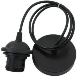 De gros 🧨 HABIENTôT Monture Suspension Cable Suspension Luminaire E27 Porte Lampe Suspension Suspendue Accessoires Avec 1m Câble Pour Bar Café Magasin De Vêtements Maison Hôtel (Noir)，Oi-FRIS 🌟
