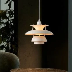 Top 10 ⌛ BARCELONA LED Suspension "YOHAN" Design Inspirée De La PH5 MINI E27 | Blanc - Blanc ⌛ -Suspension Soldes 64902266 4