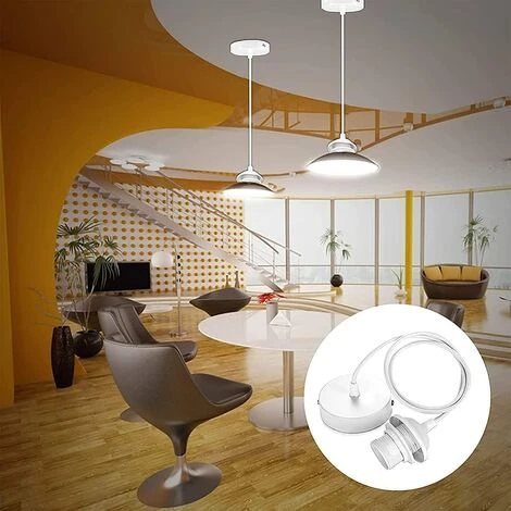 Grosses soldes ✨ MONLY 2 Pièces E27 Douille De Lampe, Porte Lampe Suspension Pendentif Lampes Suspendues Accessoires Avec 1m Câble, Support De Lampe E27 Avec Câble Pour Bar, Café, Maison 🔥 4 Grosses soldes ✨ MONLY 2 Pièces E27 Douille De Lampe, Porte Lampe Suspension Pendentif Lampes Suspendues Accessoires Avec 1m Câble, Support De Lampe E27 Avec Câble Pour Bar, Café, Maison 🔥 – Image 4