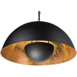 Offres ❤️ BELIANI Lampe Suspension Noire Et Dorée II - Noir ✔️