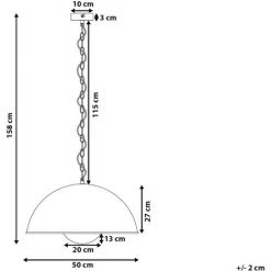 Offres ❤️ BELIANI Lampe Suspension Noire Et Dorée II - Noir ✔️ -Suspension Soldes 6561996 3