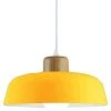 De gros 🔔 YIENJAOY Lampe à Suspension En Métal Rond Simple Et Moderne Nordique, Grand Plafonnier E27 Finition Bois, Lumière Suspendue De Couleur Vive Pour Salon De Chambre à Coucher De Cuisine (Jaune) 🛒