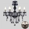 Acheter 😉 Froadp Lustres Ø55x60cm Cristal Lampe Suspension Vintage Lampe Pendentif Avec Perles En Cristal K9 Et Base E14(Noir, 6 Lumières) 🔔
