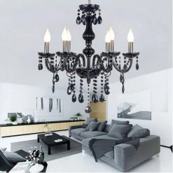 Acheter 😉 Froadp Lustres Ø55x60cm Cristal Lampe Suspension Vintage Lampe Pendentif Avec Perles En Cristal K9 Et Base E14(Noir, 6 Lumières) 🔔 7 Acheter 😉 Froadp Lustres Ø55x60cm Cristal Lampe Suspension Vintage Lampe Pendentif Avec Perles En Cristal K9 Et Base E14(Noir, 6 Lumières) 🔔 -Suspension Soldes 66219943 3
