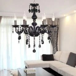 Acheter 😉 Froadp Lustres Ø55x60cm Cristal Lampe Suspension Vintage Lampe Pendentif Avec Perles En Cristal K9 Et Base E14(Noir, 6 Lumières) 🔔 8 Acheter 😉 Froadp Lustres Ø55x60cm Cristal Lampe Suspension Vintage Lampe Pendentif Avec Perles En Cristal K9 Et Base E14(Noir, 6 Lumières) 🔔 -Suspension Soldes 66219943 4