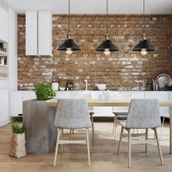 Bon marché 🎉 GGNRALNY 2x Retro Suspension Luminaire Industriel Design Edison Luminaire Plafonnier E27 Lustre Suspension En Métal, Ø 22cm (Noir 2 PACK) ❤️ -Suspension Soldes 67354158 4