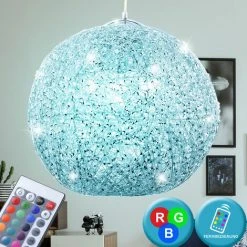 Bon marché 🎉 ETC-SHOP RVB LED 7 Watts Lampe Suspendue éclairage Suspension Changeur De Couleur Boule Dimmable 🛒 -Suspension Soldes 67501053 4