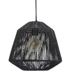 Vente flash ⭐ ATMOSPHERA Suspension Ethnique En Corde - E27 - 40 W - H. 26 Cm - Noir 🤩