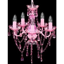 Les meilleures critiques de 😀 Lustre Avec 5 Ampoules Crystal Rose VidaXL ⭐ -Suspension Soldes 733014 3