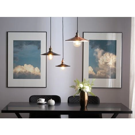 Bon marché ❤️ BELIANI Lampe Suspension Cuivré - Cuivré ✨ 2 Bon marché ❤️ BELIANI Lampe Suspension Cuivré - Cuivré ✨ – Image 2