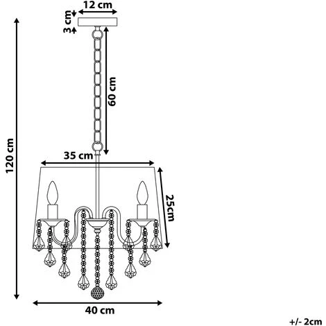 Sortie ❤️ BELIANI Lustre Avec Abat-jour Noir - Noir ⌛ 3 Sortie ❤️ BELIANI Lustre Avec Abat-jour Noir - Noir ⌛ – Image 3
