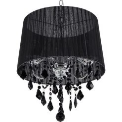 Sortie ❤️ BELIANI Lustre Avec Abat-jour Noir - Noir ⌛ 8 Sortie ❤️ BELIANI Lustre Avec Abat-jour Noir - Noir ⌛ -Suspension Soldes 8464055 4