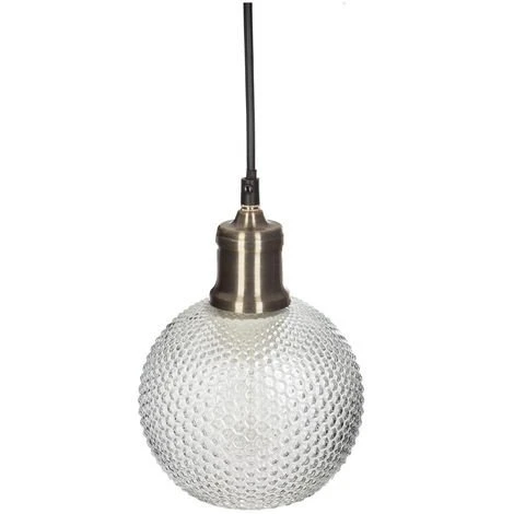 Meilleur prix ⭐ Atmosphera - Luminaire Suspension Boule En Verre Strié D 15 Cm - Verre 🌟 1 Meilleur prix ⭐ Atmosphera - Luminaire Suspension Boule En Verre Strié D 15 Cm - Verre 🌟
