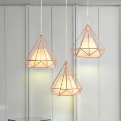 Les meilleures critiques de 🌟 Suspension Filaire En Forme Diamant 25cm STOEX , Or Rose Lustre Abat-jour Pour Salon Cuisine Salle à Manger Bar - Seul 🎉 -Suspension Soldes 9528375 4