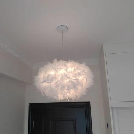 Promo ❤️ STOEX Lustre Suspension En Plumes Blanc E27 40W - Diamètre 45CM ✨ 3 Promo ❤️ STOEX Lustre Suspension En Plumes Blanc E27 40W - Diamètre 45CM ✨ – Image 3
