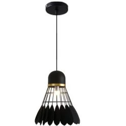 De gros ⭐ STOEX Suspension Vintage Industrielle En Métal, Lustre Abat-Jour En Forme Badminton Pour Chambre Salle à Manger Café, Noir 🛒