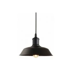 Meilleure vente 🤩 STOEX LUSTRE - Suspension Rétro Vintage Lustre Plafonnier Lampe Luminaire Industriel 26CM Noir à L'intérieur Noir ⭐