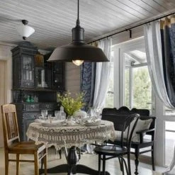 Meilleure vente 🤩 STOEX LUSTRE - Suspension Rétro Vintage Lustre Plafonnier Lampe Luminaire Industriel 26CM Noir à L'intérieur Noir ⭐ -Suspension Soldes 9528430 3