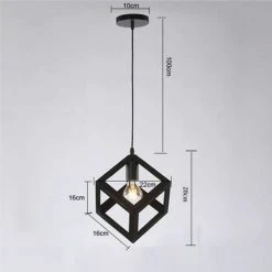 Offres 🤩 STOEX E27 Lampe Suspensions Plafonnier Abat-jour Lustre Avec Douille Applique D'Eclairage Noir ⌛ -Suspension Soldes 9685105 4