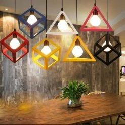 Sortie 👏 STOEX Lustre Suspension Contemporain En Cage Cube Carré Fer Luminaire E27 Salon Cuisine Chambre - Bleu 🎁 -Suspension Soldes 9685111 3