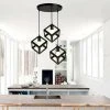 Vente flash 🎉 STOEX Lampe Suspensions Plafonnier Cube E27 Noir, Lustre Abat-jour Avec Douille Applique D'Eclairage Pour Salon Cuisine Bar 👏