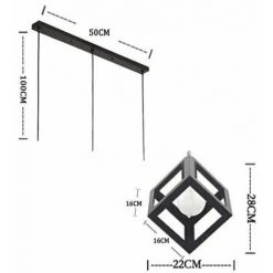 Meilleur prix 🔥 STOEX Lampe Suspensions Plafonnier Cube Luminaire 3 Lampes, Lustre Abat-jour Avec Douille Applique D'Eclairage E27 Noir ✨ -Suspension Soldes 9685127 4