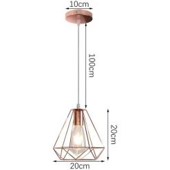 Top 10 🌟 STOEX Lampe Suspension Cage Forme Diamant Contemporain Lustre Abat-jour Or Rose Pour Salon Cuisine Salle à Manger 😀 -Suspension Soldes 9685135 5