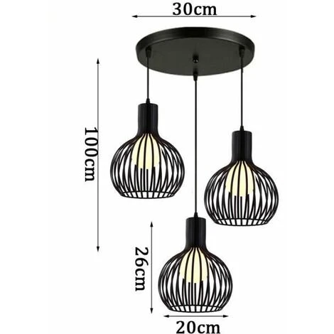 Meilleure affaire 😍 STOEX Suspensions Industrielle Cage Fer ,Lustre Abat-Jour Corde Ajustable Luminaire Lustre En Fer Salle à Manger,Bar,Chambre ⌛ 3 Meilleure affaire 😍 STOEX Suspensions Industrielle Cage Fer ,Lustre Abat-Jour Corde Ajustable Luminaire Lustre En Fer Salle à Manger,Bar,Chambre ⌛ – Image 3