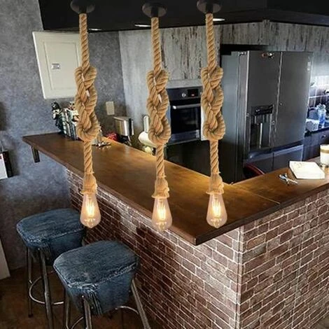 Grosses soldes 🎁 STOEX Lot De 2 Suspension En Corde De Chanvre Rétro 1M Vintage Style Rustique Luminaire Pour Restaurant Bar Cafe Lighting 🔥 3 Grosses soldes 🎁 STOEX Lot De 2 Suspension En Corde De Chanvre Rétro 1M Vintage Style Rustique Luminaire Pour Restaurant Bar Cafe Lighting 🔥 – Image 3