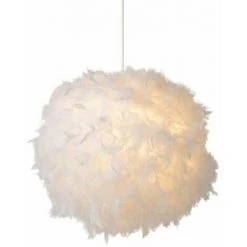 Tout neuf ❤️ STOEX Lustre Suspension En Plumes 30 Cm E27 40W Blanc Pour Chambre Cadeau D'enfant 🔥