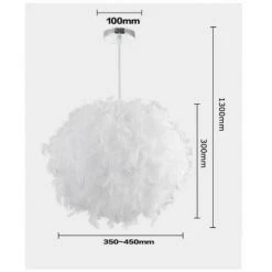 Tout neuf ❤️ STOEX Lustre Suspension En Plumes 30 Cm E27 40W Blanc Pour Chambre Cadeau D'enfant 🔥 -Suspension Soldes 9838666 4