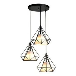 Offres ✨ STOEX Suspension Cage Forme Diamant Contemporain 25cm Corde Ajustable Luminaire Lustre En Fer Salle à Manger,Bar,Chambre - B 🧨 -Suspension Soldes 9838676 3