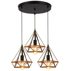 Offres ✨ STOEX Lustre Suspension Industrielle 25cm En Forme Diamant Corde De Chanvre Ajustable Luminaire Pour Salle à Manger,Bar,Chambre ⭐