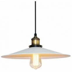 Nouveau 👏 STOEX 360mm Lustre Suspension Industrielle Vintage Abat-Jour Lampe De Plafond Luminaire Pour Restaurant Café Bar Chambre,Blanc 🤩