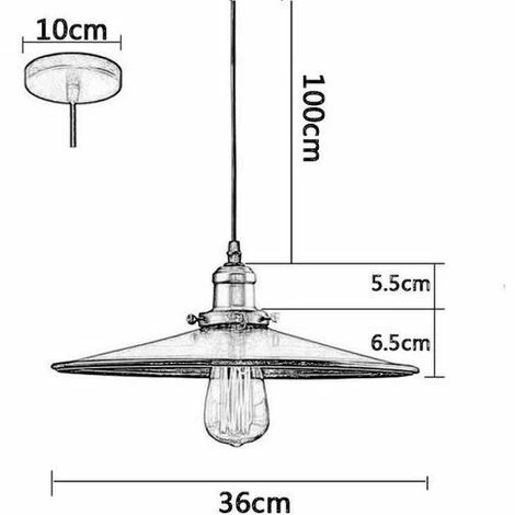 Nouveau 👏 STOEX 360mm Lustre Suspension Industrielle Vintage Abat-Jour Lampe De Plafond Luminaire Pour Restaurant Café Bar Chambre,Blanc 🤩 3 Nouveau 👏 STOEX 360mm Lustre Suspension Industrielle Vintage Abat-Jour Lampe De Plafond Luminaire Pour Restaurant Café Bar Chambre,Blanc 🤩 – Image 3